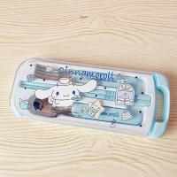 ราคา Sanrio Hello Kitty Cinnamoroll ชุดช้อนส้อมนักเรียนสแตนเลสพกพาช้อนส้อมตะเกียบชุดภาชนะสามชิ้น (20237702038)