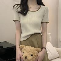 ราคา groove graceไหมพรมแขนสั้น คอกลม เสื้อไหมพรม ผ้านิ่มยืด สีสวย ฟรีไซส์ สำหรับผู้หญิงน่ารักน่ารัก5สี29028 (20110354775)