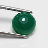 ราคา 2 15 ct พลอยแท้ โมรา Agate พลอยดิบ ทรงกลมหลังเบี้ย สีเขียว (20895159695)