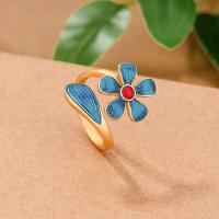 ราคา แหวนงานฝีมือเคลือบสีฟ้าอ้างอิงถึงแหวนทับทิมดอกทานตะวันสไตล์ร้อนลายแหวนคู่ดอกทานตะวันใต้สีเงินชุบทอง (18597821219)