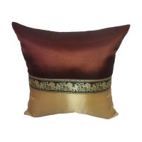 ราคา ปลอกหมอน หมอนอิง หมอนตกแต่งสไตล์ลายไทย สีน้ำตาลเข้ม Thai Pillow Cover (16082305310)