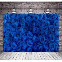 ราคา Blue Rose ดอกไม้ฉากหลัง Royal Blue Rose ดอกไม้วันเกิดเจ้าสาว Miss To Mrs งานแต่งงานพื้นหลังตกแต่ง7X5ft (16173693270)