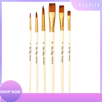 ราคา 6pcs Paint Brushes Set Round and Flat Tips Artists Paintbrushes Nylon Hair Wooden Handle Art Supplies Gift for Children Adults Beginners for Acrylic Oil Watercolor Gouache Nail Body Face Detailing Cra
