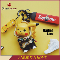 ราคา ที่สวยหรู DIY น่ารักการ์ตูนเสื้อผ้าอินเทรนด์กางเกงยีนส์ Pikachu กระเป๋าพวงกุญแจแขวนของขวัญคู่ (10534109882)