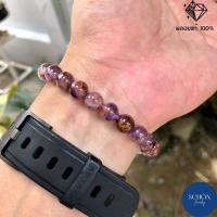 ราคา CCN โป่งข่ามอเมทิตส์ โป่งข่ามจอมนางขวัญ กำไลหิน กำไลข้อมือหิน แก้วจอมนางขวัญ คาค็อกซิไนท์ ธรรมชาติ 100 (14193450955)