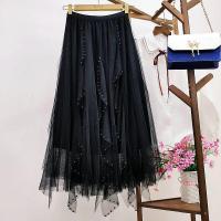 ราคา Womens long skirt Spring and autumn pleated skirt Womens printed gauze skirt Womens daily casual fashion holiday high waist skirt (9379667058)