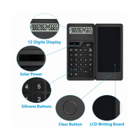 ราคา Calculator with Notepad 12 Digits LCD Display Solar Desktop Calculator Portable Calculator for Office School and Home (20304938035)