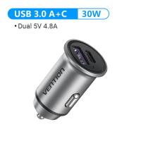 ราคา Vention Pengisi Daya Mobil 30W Pengisi Daya USB Ganda ชาร์จเร็วรถโลหะ S22เครื่องชาร์จสำหรับซัมซุง HuaWei P30โทรศัพท์ VIO RedMi P40 Xiaomi ชาร์จในรถ USB ช่องเสียบพอร์ต (19767189798)
