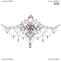 ราคา mishun318862 สติกเกอร์รอยสักลายศิลปะบนหน้าอกปลอมแบบชั่วคราวกันน้ำได้ลายสักประดับลูกไม้ลายดอกบัวแมนดาลารูปลอกรอยสักเอวศิลปะรอยสักสติกเกอร์ผู้หญิง (20269695043)