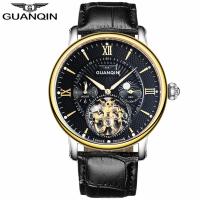 ราคา Relogio Masculino GUANQIN Mens นาฬิกาแบรนด์หรู Tourbillon Skeleton นาฬิกาอัตโนมัติผู้ชายกีฬาหนังนาฬิกาข้อมือ HOT (19627760228)