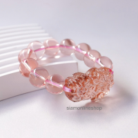 ราคา PIXIU กำไลหินประดับปี่เซี่ยะ หินสีโรสโกลด์ ขนาด 14 มม สร้อยข้อมือหินแท้ by siamonlineshop (17193852247)