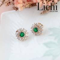 ราคา ต่างหูเพชรดอกพิกุล ต่างหูเพชรสีเหลือง ต่างหูพลอยสีบุษราคัม พร้อมส่ง (12823373416)