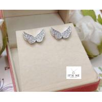 ราคา ต่างหูเงินแท้ รูปปีกนก ประดับเพชร cz งานเกรดส่งออก ฝังแบบละเอียด (7617713282)