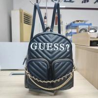 ราคา GUESS European and American solid color simple fashion retro pendant chain diamond pattern letter backpack mommy bag female bag backpack (20065182787)