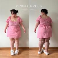 ราคา Pinkky dress เดรสกึ่งเสื้อไซต์ใหญ่ เดรสสีชมพูสาวอวบ (20537163171)