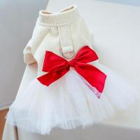 ราคา DY Loving Pet Harness 2 In 1 Dog Gauze Dress Warm Corduroy Princess Pets Ladylike Cat Coat With Big Bow (15612810860)