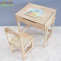 ราคา Baanmainicha โต๊ะเขียนเด็ก โต๊ะนักเรียนอนุบาล ไม้ยางพารา Size 56x46x58 cm บ้านไม้ณิชา (9835323046)