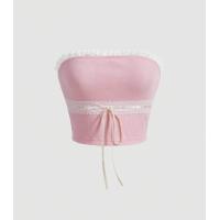 ราคา เสื้อเกาะอก ลูกไม้คอนทราสต์ ผูกโบว์หน้า พร้อมส่งใน6 7วัน (20482165604)