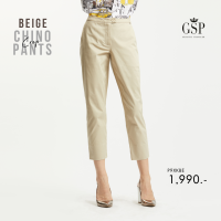 ราคา กางเกงขายาว กางเ กงผู้หญิง GSP Chino Crop Pants กางเกงขาสี่ส่วน กระดุมซิปหน้า ขอบเอวเรียบ กระเป๋าเฉียง 2 ข้าง P9XKBE (17941927879)
