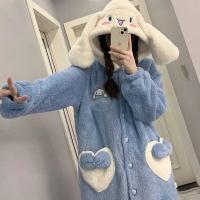 ราคา ชุดคลุมยาวขนแกะปะการังสำหรับผู้ชายสัตว์ประหลาดตัวน้อยฤดูใบไม้ร่วงฤดูหนาวชุดนอนเสื้อคลุมอาบน้ำผ้ากำมะหยี่ยาวลายการ์ตูนน่ารัก (17243450933)