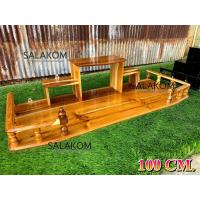 ราคา SLK หิ้งวางพระติดผนังไม้สักทอง ทรงโมเดิร์น ขนาด 100 40 ซม สีเคลือบเนื้อไม้ ห้องพระสำหรับบูชา หิ้งพระไม้สักแท้ หิ้งพระไม้สักแขวนผนัง Buddhas shelf (2995054270)