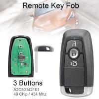 ราคา 3ปุ่ม433เมกะเฮิร์ตซ์ Keyless สมาร์ทกุญแจรีโมทรถยนต์ Fob กับ49ชิป A2C93142101เหมาะสำหรับ Para ฟอร์ดขอบ S MAX Galaxy para ฟอร์ด KA Para ฟอร์ด Figo 2017 2019 (16107343298)