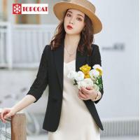 ราคา สูทผู้หญิง ลายลูกไม้ แขน3ส่วน กระดุม 1 เม็ด สีดำ สีขาว (15124754962)