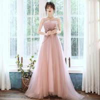 ราคา ชุดเดรสชุดราตรีสีชมพูทรายถั่วแดงแบบตาข่ายสำหรับผู้หญิงชุดโฮสต์ Mitzvah บาร์จัดเลี้ยงเสื้อสายเดี่ยวรัดรูปเซ็กซี่ (17334601200)