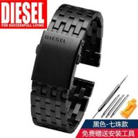 ราคา Suitable for Diesel Diesel Steel Band Watch Strap Male DZ4318 DZ7305 Black Stainless Steel Metal Bracelet 26 28mm (19482754215)