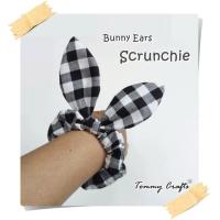 ราคา โดนัทรัดผมหูกระต่าย ยางรัดผม ลายตารางใหญ่ ผ้าคอตตอน Bunny Ears cotton scrunchies (2552152352)