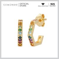 ราคา Gemondo ต่างหูเรนโบว์ เงินแท้ 925 ชุบทองสี 22K ประดับอัญมณีหลากสี ดีไซน์ทรงหกเหลี่ยม (4793792761)