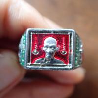 ราคา ลดราคา พระเครื่อง เครื่องราง แหวน แหวนหลวงพ่อรวย หลวงพ่อรวย แหวนรุ่นเลื่อนสมณศักดิ์ เนื้ออัลปาก้า ลงยาสีแดง (19610519663)