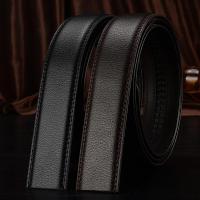 ราคา Belt Strap For Men New Fashion Men Belt Strap Mens 3 0 3 5CM Cow Leather Belt Strap Male Jeans Pants Waistband Automatic Buckle Belts Strap for Men Man 105 125cm only Strap No Buckle (15059996688)