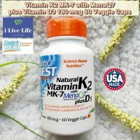 ราคา วิตามินเค 2 Vitamin K2 MK 7 with MenaQ7 plus Vitamin D3 180 mcg 60 Veggie Caps Doctors Best D 3 K 2 (7108384410)