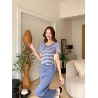 ราคา เซ็ทไหมพรมเสื้อลายทางมาพร้อมกางเกงขายาว (20191723474)