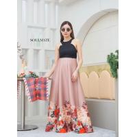 ราคา กระโปรงผ้าโฟมลายดอกไม้ ยาว40นิ้ว มีซิปด้านหลัง เอวยืด27 34นิ้ว (20865315696)