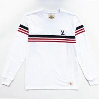 ราคา เสื้อยืดแขนยาวคาดแถบ 3 สี ปักนก L17 เสื้อกันหนาว (7001866329)