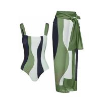 ราคา 2pcs Per Set Vintage Slim Asymmetric Striped Bikini Sets Sunscreen Skirt Swimsuit with Contrast Cover Up 2 Pack Swimwear 2023 Beach Bathing Suit (20096513781)