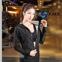 ราคา X NUO ผู้หญิงสีเทาซาวน่าเสื้อเหงื่อของผู้หญิงขนาดพิเศษกีฬาเหงื่อถุงเท้าขี่จักรยานเสื้อผ้าออกกำลังกายเหงื่อชุดบอดี้สูท (7549386806)