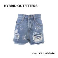 ราคา HYBRID OUTFITTERS กางเกงขายีนส์ขาสั้นดีเทลปักสุดเท่ D029 22 (19788942637)