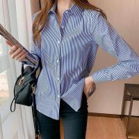 ราคา IN STOCK Cotton Shirt Blouse For Women 2022 Korean Style Formal Shirt Slim Fit Long Sleeve Thin Shirt Elegant OL Office Women Stripe Shirt Work Wear Plus Size Blouse (16587740263)