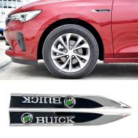 ราคา 2 ชิ้นสำหรับ Buick Blade Emblem 3D ป้ายโลหะรถด้านข้าง Fender ด้านหลัง Trunk Emblem Badge Tailgate สติกเกอร์ Decals สีดำ (405257091)