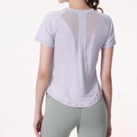ราคา Lulu New Yoga Sports Short Sleeve Classic Crewneck Mesh Panel Soft Material Running Top DX716 (17836977715)