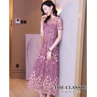 ราคา M 2XL The classic korea design presents เดรสยาวงานปัก ใช้ผ้าเนื้อดีปักลวดลายดอกไม้ทั้งตัว ช่วงบนซีทรูเล็กน้อย (19836936360)