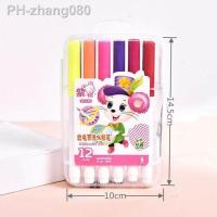 ราคา Child Safe Watercolor Art Markers Brush Pen Dual Tip Fineliner Drawing for Calligraphy Painting 12 Colors Set Art Supplies (20304676304)