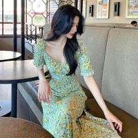 ราคา เดรสลายดอกไม้สไตล์สาวฝรั่งเศส ชุดเดรสกระโปรงยาวปานกลาง ชุดเดรสแขนตุ๊กตา ใส่ไปเที่ยวคาเฟ่สวยๆ งานน่ารักมากๆ (12421500855)