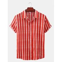 ราคา เสื้อชายหาดลายตารางหมากรุกสีแดงสำหรับผู้ชายเสื้อผ้าผู้ชายมีกระดุมแนวฮาวายสำหรับเสื้อลายทางเสื้อผู้ชายฤดูร้อนเสื้อผ้าผู้ชายมีไซส์ยุโรปสีดำและสีขาวเสื้อเชิ้ต (20654811271)