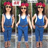 ราคา ชุดเด็กผู้หญิง แนว H M เซ็ต 2 ชิ้น เสื้อสายเดี่ยวสีขาว เอี๊ยมยีนส์สีเข้มขายาว ไม่รวมเข็มขัด GI0672 (19186480443)