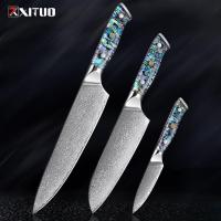 ราคา XITUO 67 Layer Damascus Steel Kitchen Set Abalone Handle Sharp Santoku Bread Boning Practical Kitchen Cutting Tools (17007919096)