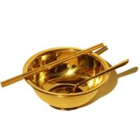 ราคา DT23 72 เซ็ตถ้วยช้อนตะเกียบสีทอง (17762941829)